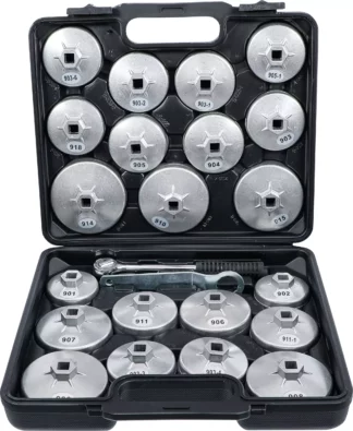 Jeu de douilles à filtres (cloches) à huile | fonte d’aluminium | 12,5 mm (1/2") | 23 pièces