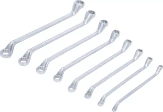 Jeu de clés à œil doubles | coudées | 6 x 7 - 20 x 22 mm | 8 pièces