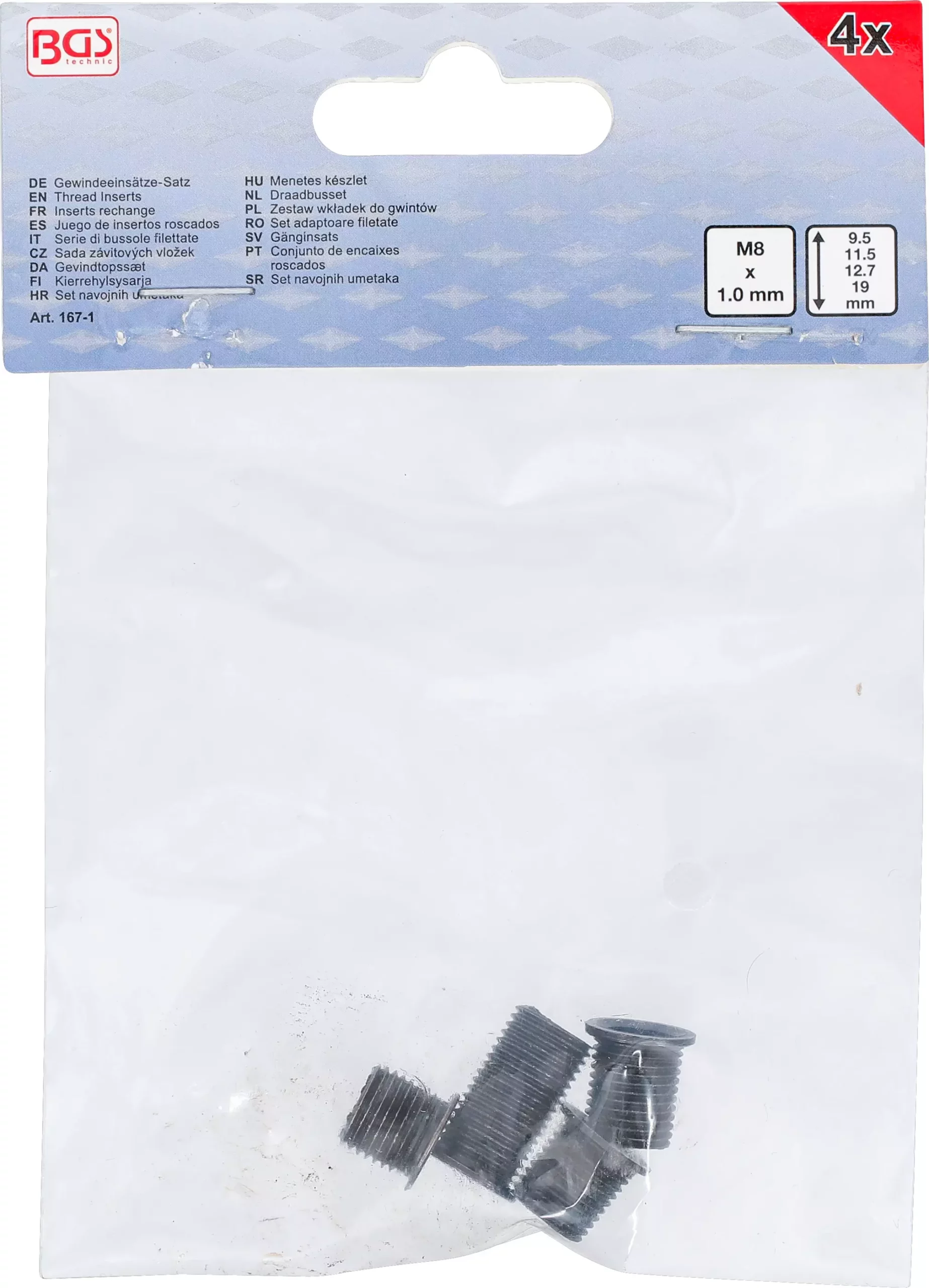 Inserts rechange | M8 x 1,0 mm | pour art. 167 | 4 pièces – Image 4