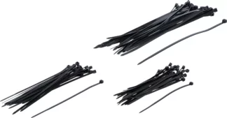 Assortiment de colliers plastique | noir | 100 - 200 mm | 75 pièces