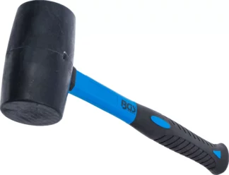 Maillet caoutchouc | manche en fibres de verre | tête noire | Ø 65 mm | 720 g