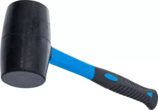 Maillet caoutchouc | manche en fibres de verre | tête noire | Ø 70 mm | 900 g