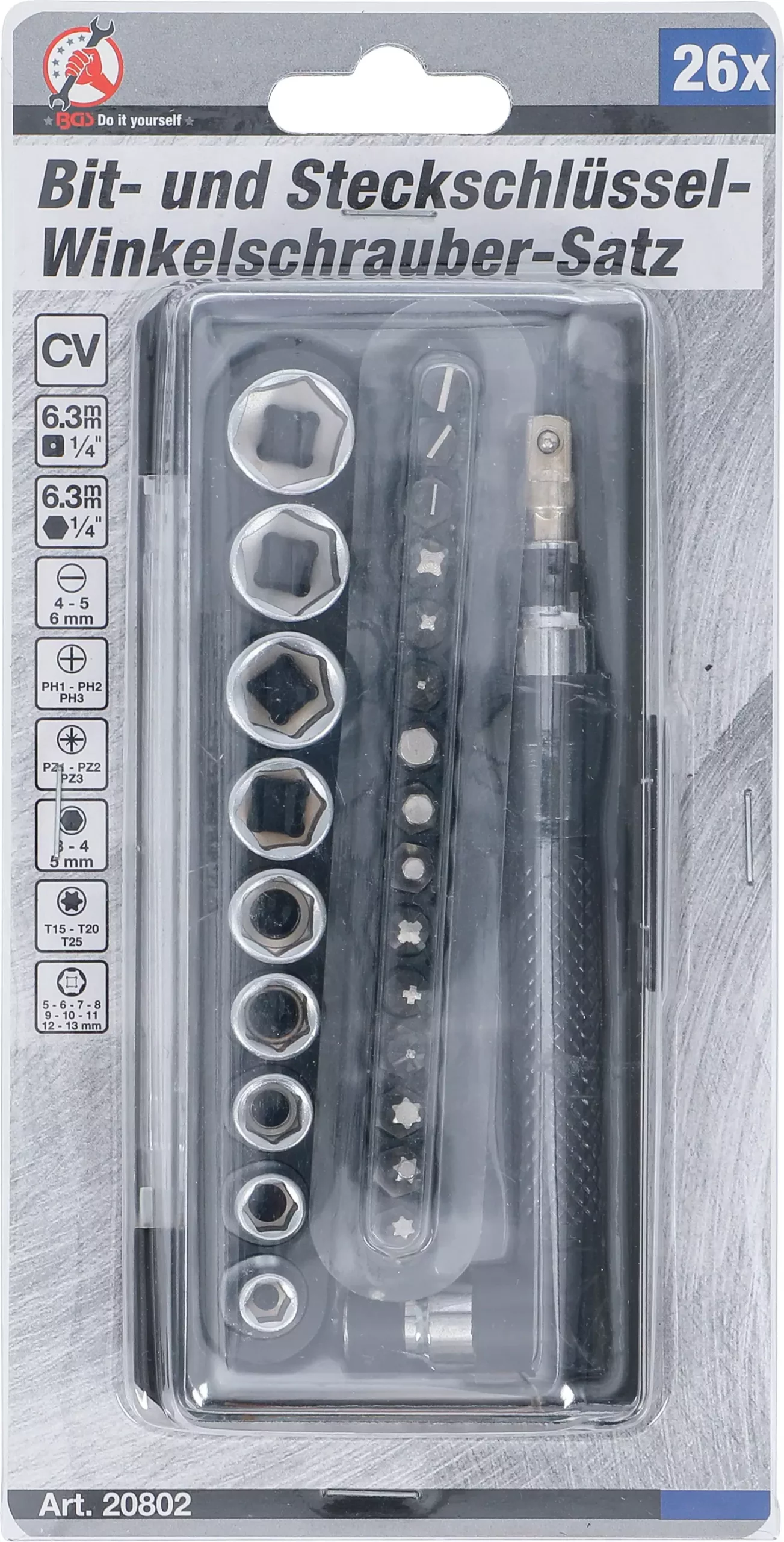 Jeu d’embouts et de douilles/angulaire | transmission 6,3 mm (1/4") | 26 pièces – Image 6