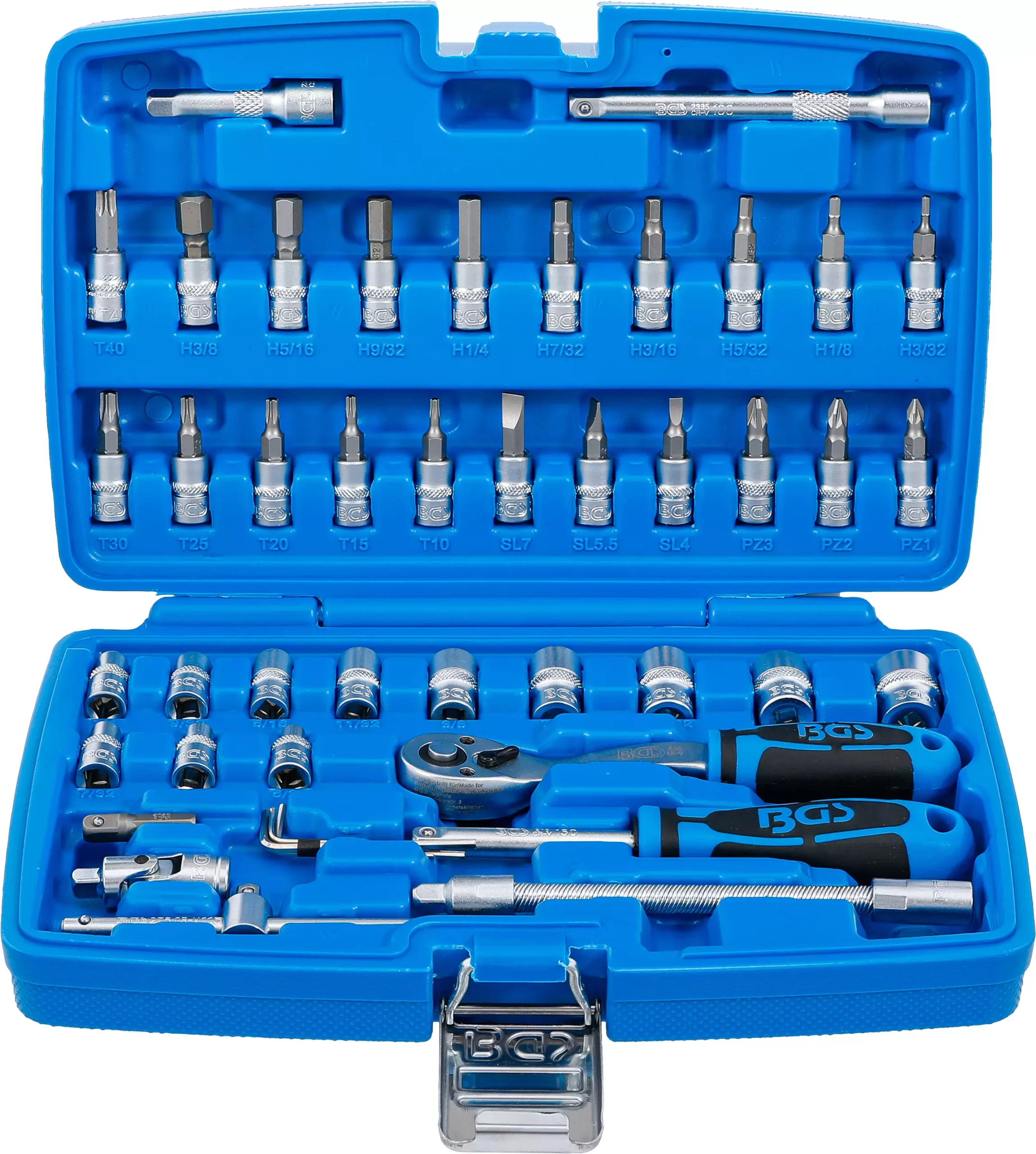 Coffret de douilles | 6,3 mm (1/4") | en pouces | 46 pièces