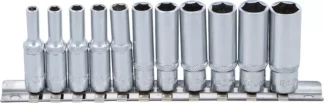 Jeu de douilles, six pans, longues | 6,3 mm (1/4") | 4 - 13 mm | 11 pièces