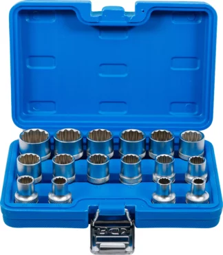 Jeu de Douilles, douze pans | 12,5 mm (1/2") | 8 - 24 mm | 16 pièces