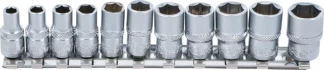 Jeu de Douilles, six pans | 6,3 mm (1/4") | en pouces | 11 pièces