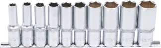 Jeu de douilles, six pans, longues | 12,5 mm (1/2") | en pouce | 10 pièces