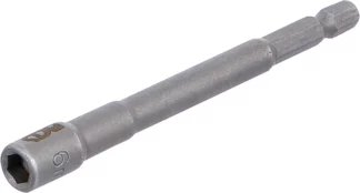 Douille à choc, six pans, extra longue | pour perceuses | 6,3 mm (1/4") | 6 mm