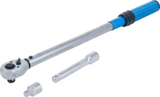 Jeu de clés dynamométrique | adaptateur + rallonge | mâle 12,5 mm (1/2") | 40 - 220 Nm | 3 pièces
