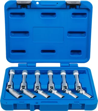 Jeu de clés articulées pour bougies de préchauffe universelles, hexagonales | 10 mm (3/8") | 8 - 16 mm | 6 pièces