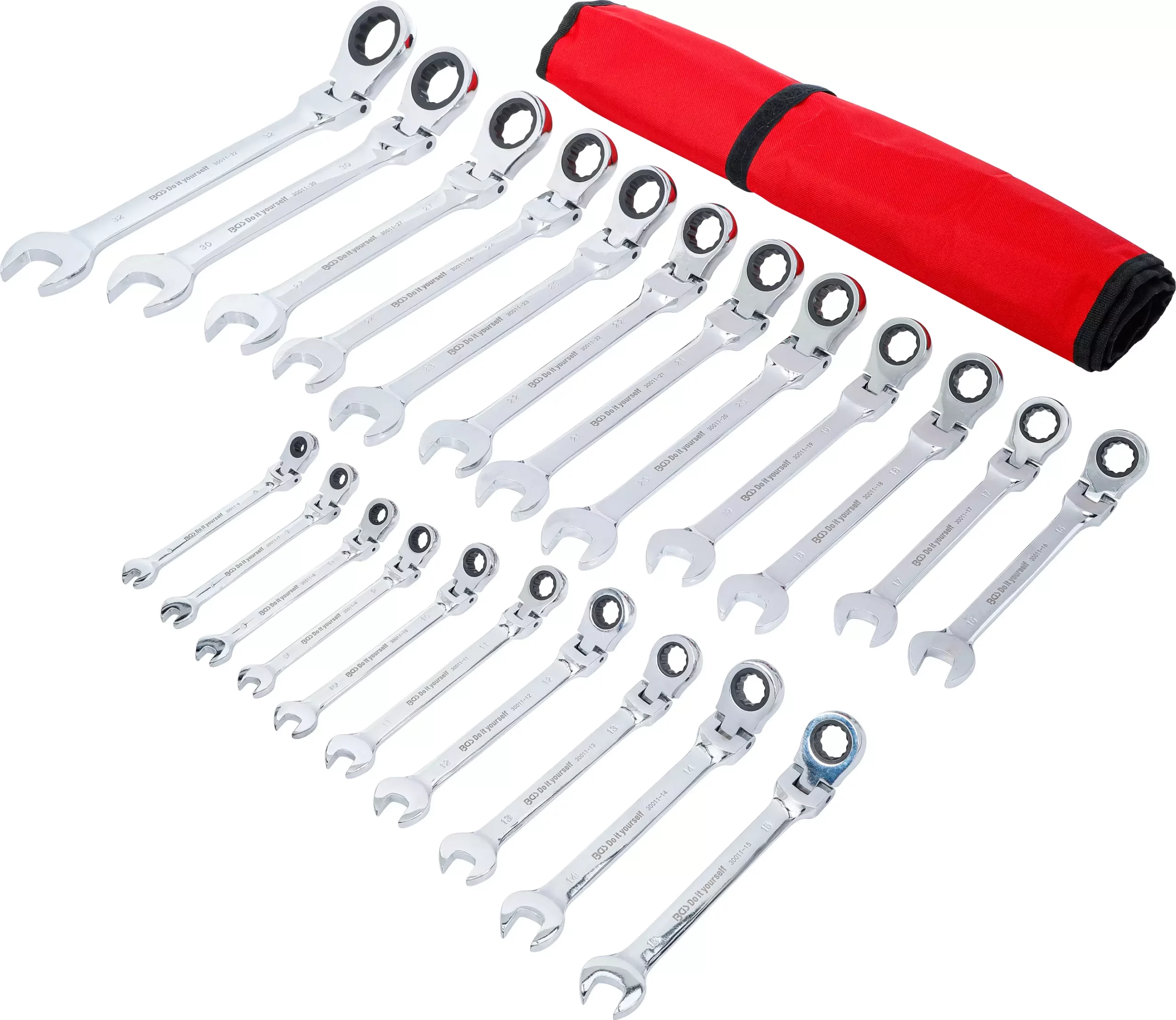 Jeu de clés mixtes à cliquet | têtes flexibles | 6 - 32 mm | 22 pièces – Image 2