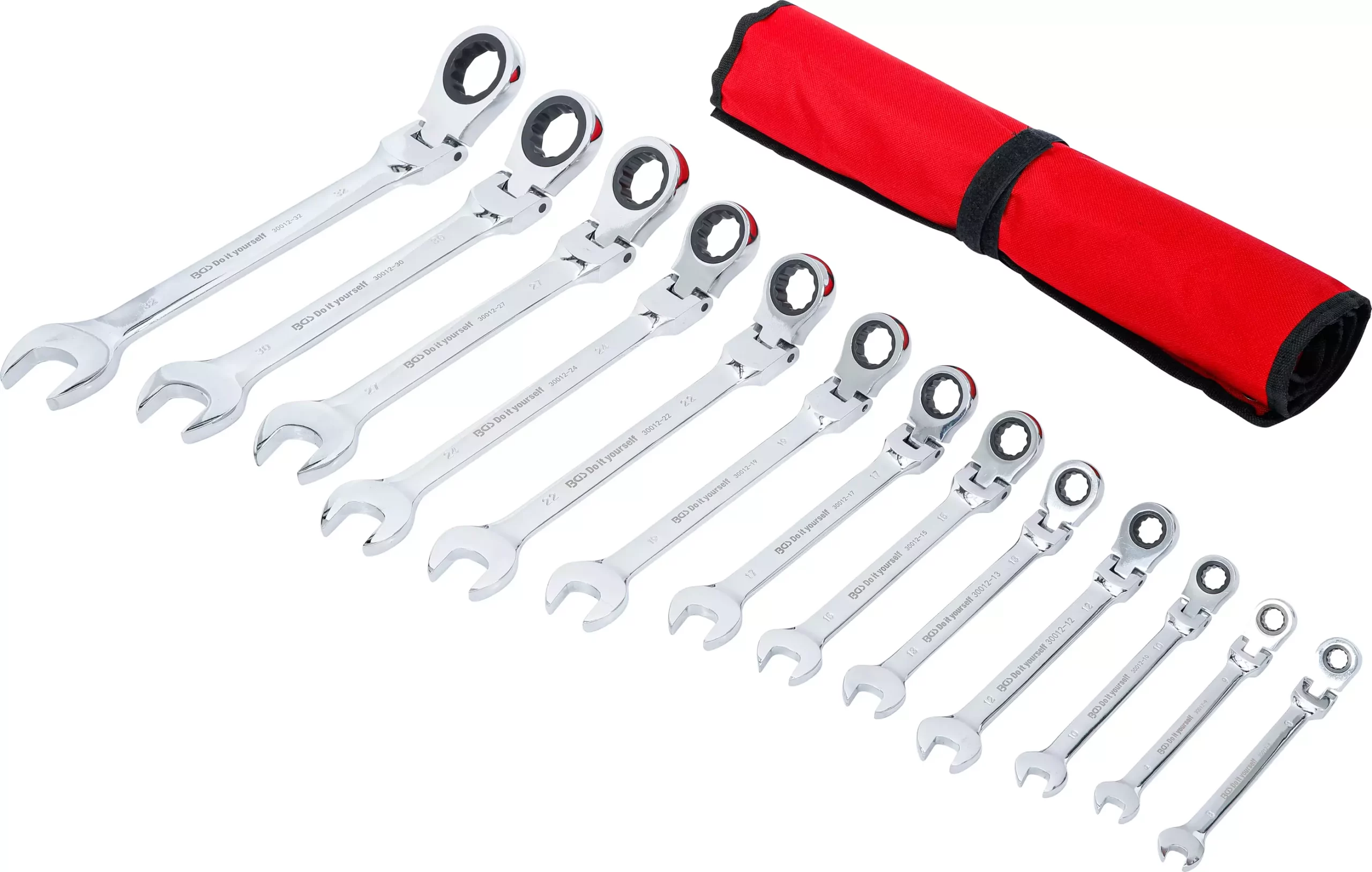 Jeu de clés mixtes à cliquet | têtes flexibles | 8 - 32 mm | 13 pièces – Image 2