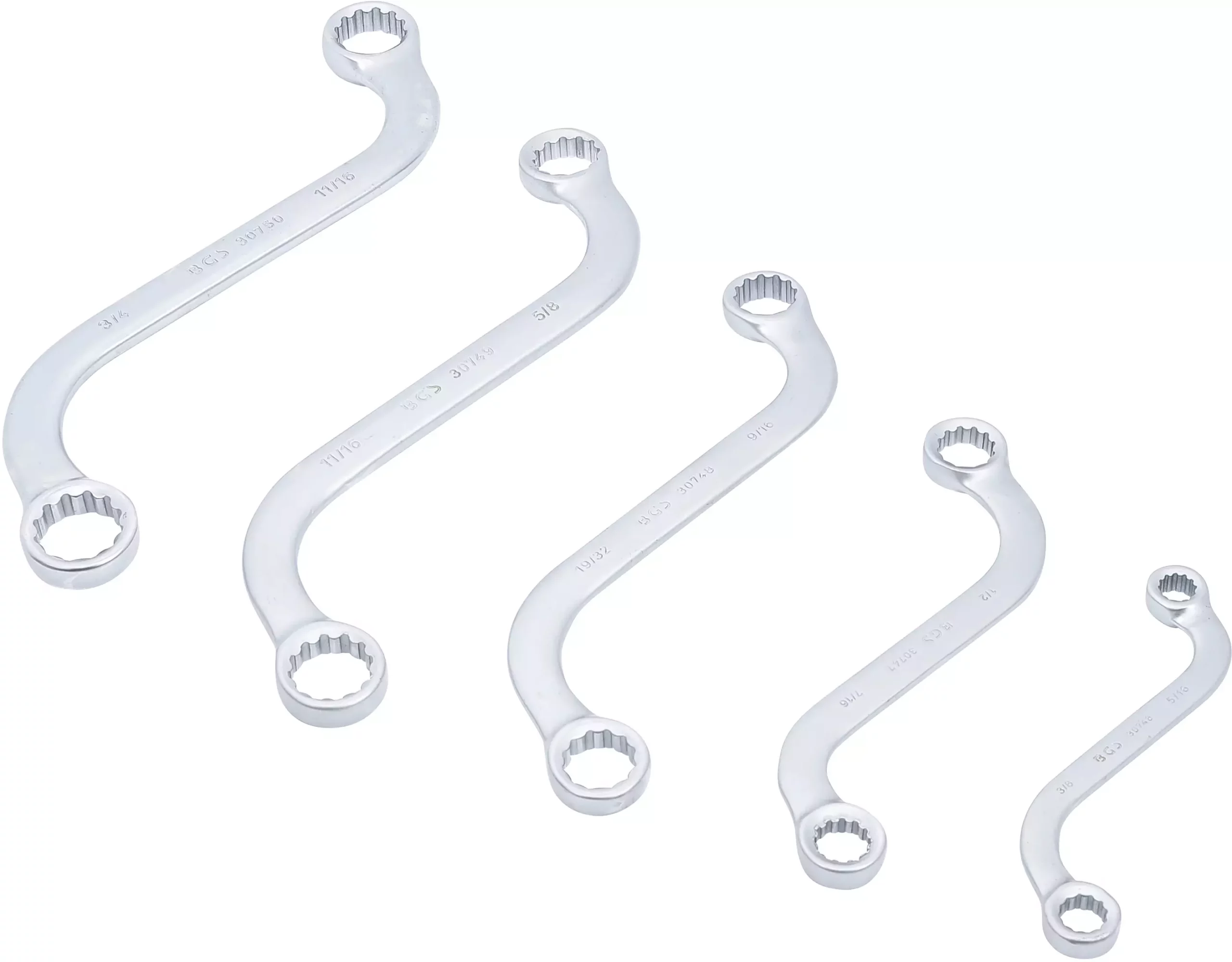 Jeu de clés polygonales doubles en S | en pouces | 3/8" - 3/4 » 5| pièces – Image 2