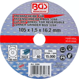 Disque à couper pour art. 3268 | Ø 105 x 1,5 x 16,2 mm
