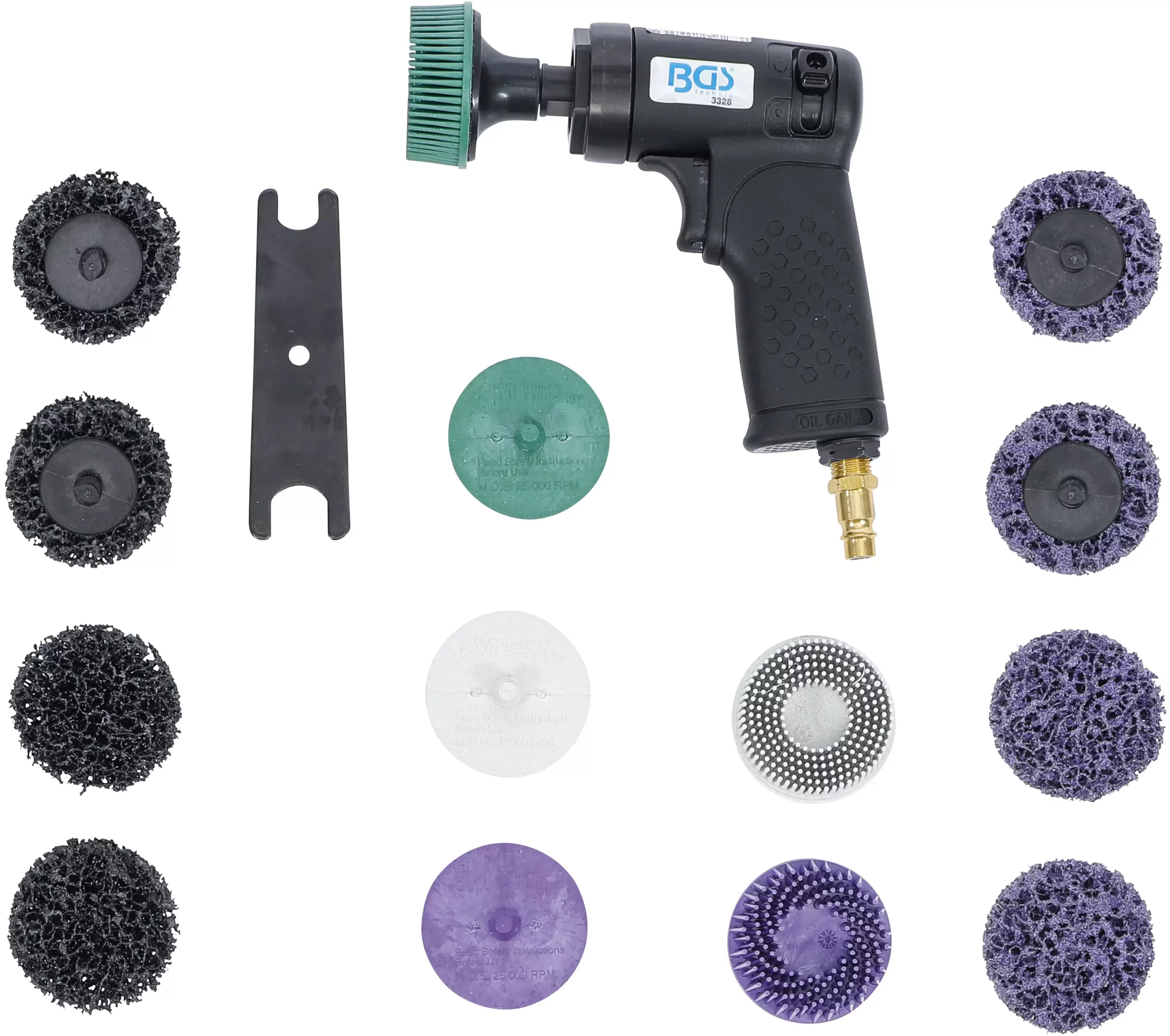 Jeu de meules à brosses pneumatiques | 17 pièces – Image 6
