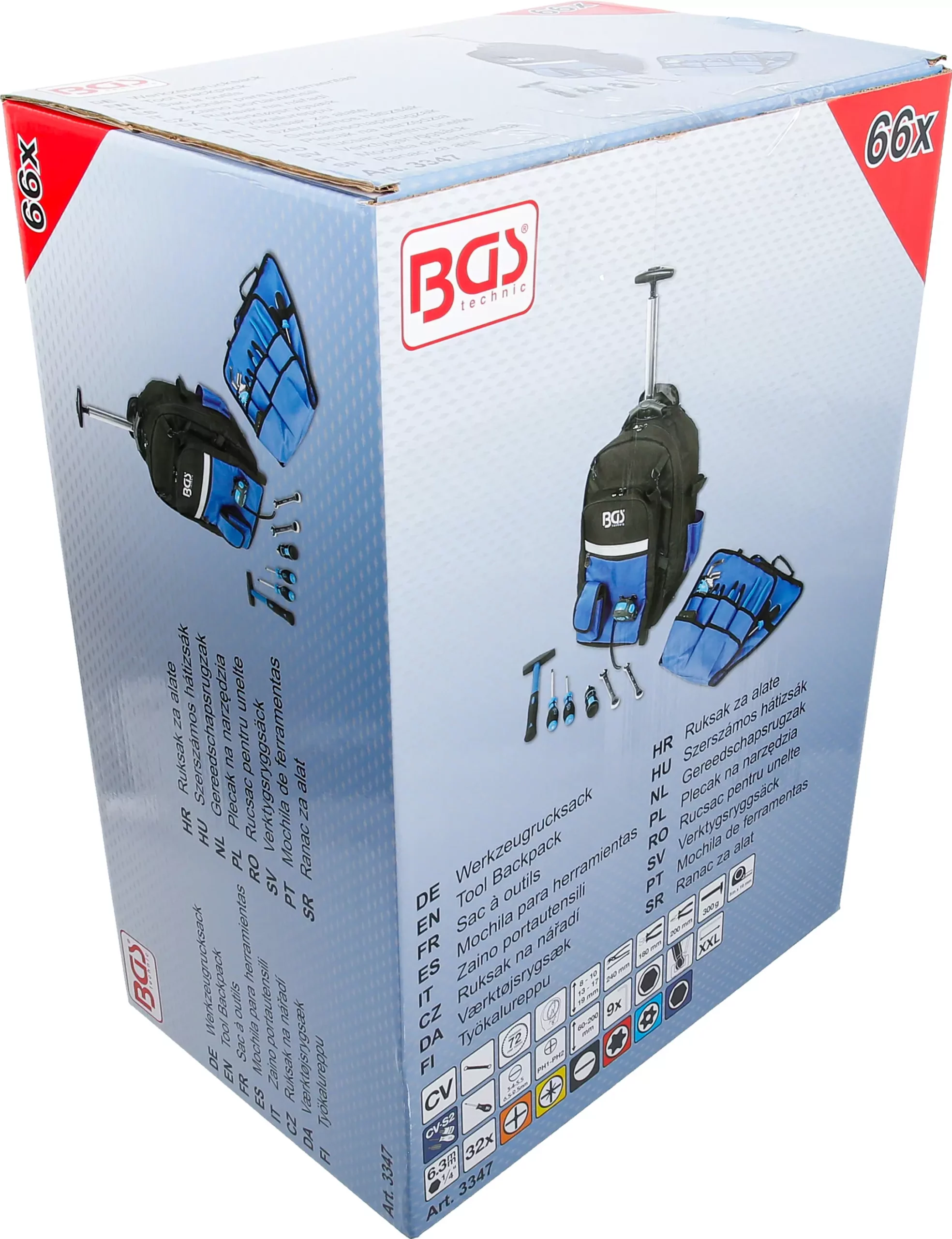 Sac à outils | avec poignée télescopique, mobile | 66 pcs. – Image 10