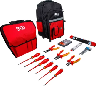 Sac à outils VDE | avec poignée télescopique, mobile | 27 pcs.