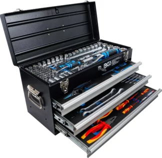 Caisse à outils métallique | 3 tiroirs | avec 147 outils