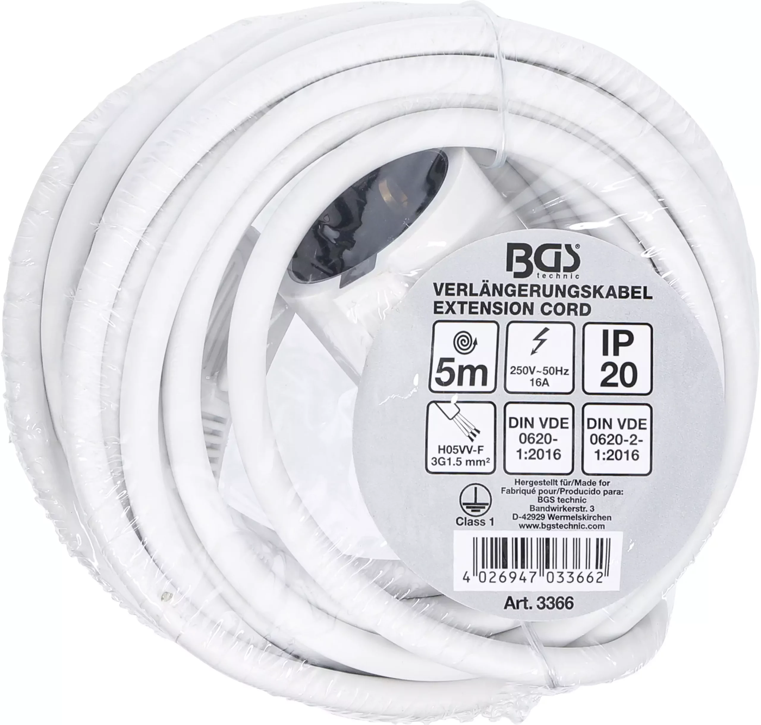 Câble de rallonge | 5 m | 3 x 1,5 mm² | IP 20 – Image 3