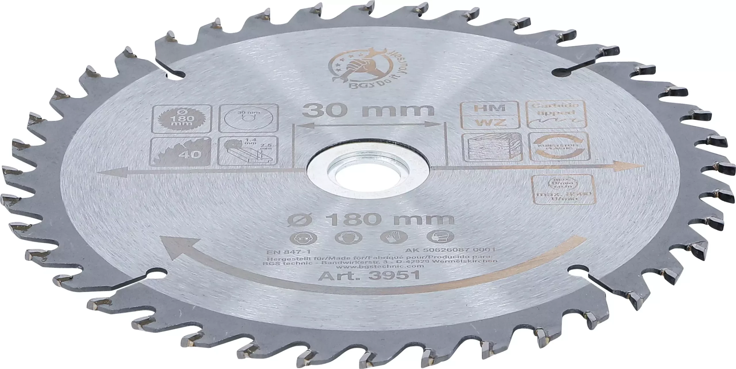 Lame de scie circulaire en métal dur | Ø 180 x 30 x 2,5 mm | 40 dents – Image 2