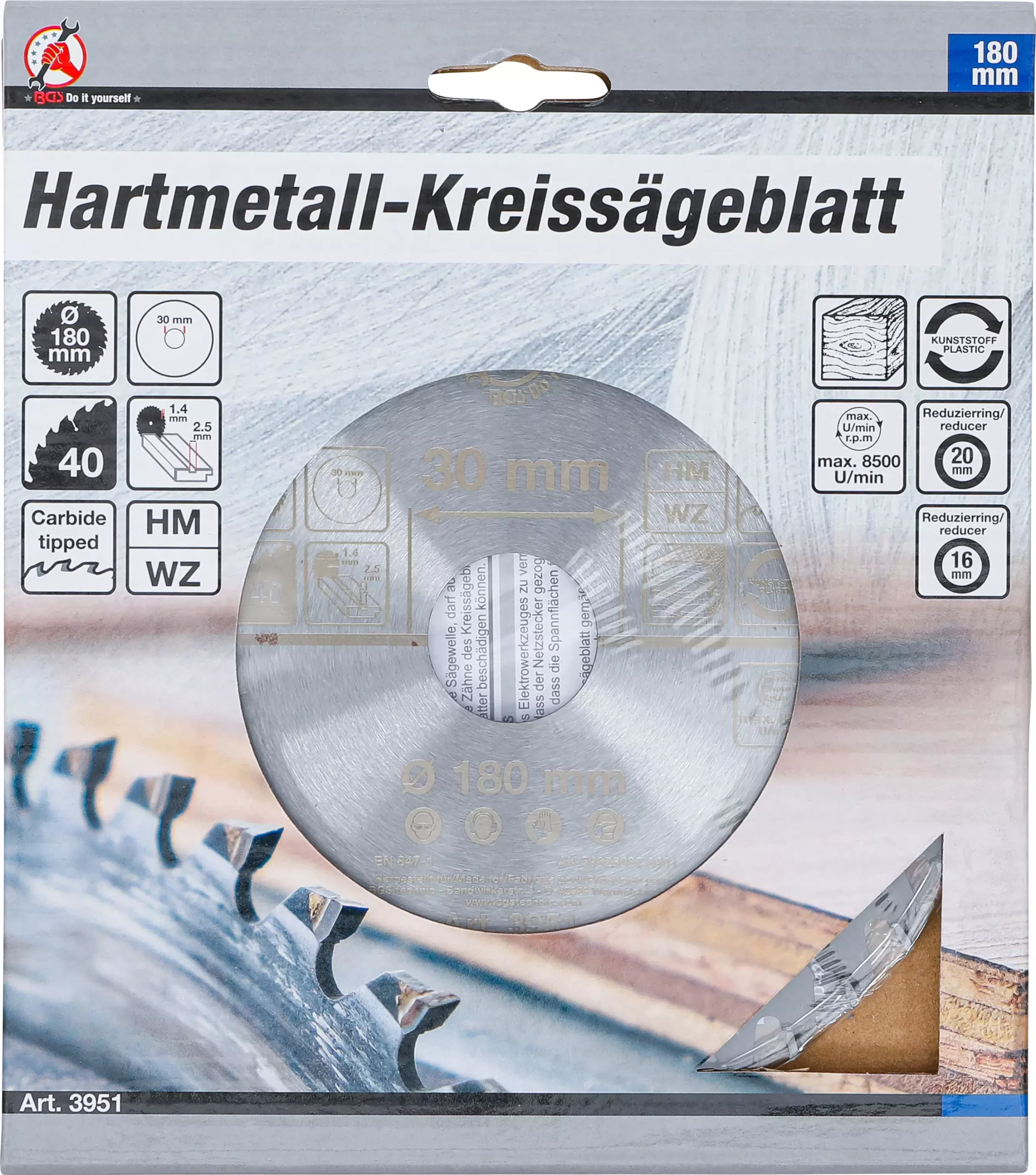 Lame de scie circulaire en métal dur | Ø 180 x 30 x 2,5 mm | 40 dents – Image 3