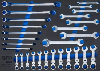 Insert de servante d'atelier 3/3 : Clés mixtes, clés polygonale double, clés mixtes à cliquet | pliable | 28 pièces