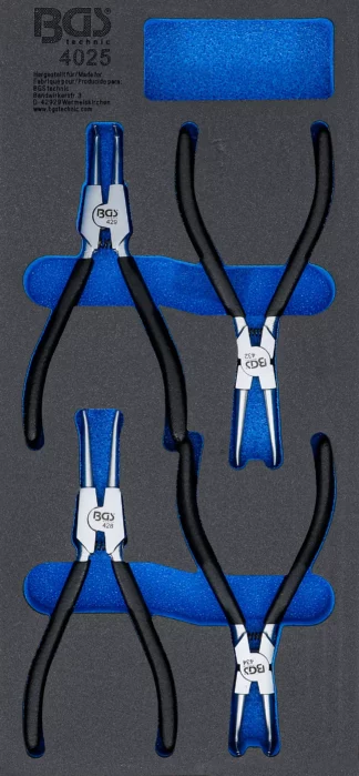 Insert de servante d'atelier 1/3 : Jeu de pinces à circlips | 4 pièces