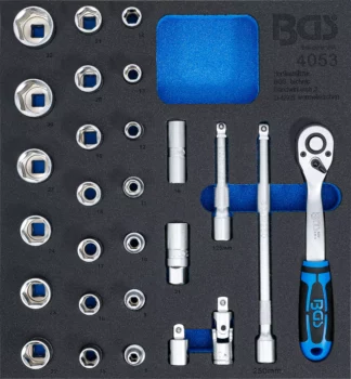 Insert de servante d'atelier 2/3 : Jeu de clé à douilles 12,5 mm (1/2) | 27 pièces