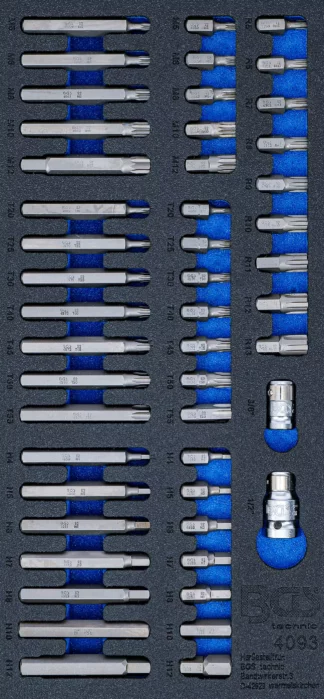 Insert de servante d'atelier 1/3 : Jeu d'embouts assortis | 49 pièces