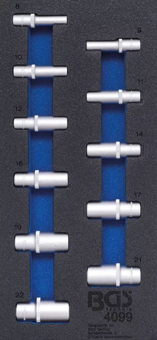 Insert de servante d'atelier 1/3 : Douilles pour clé, six pans | 10 mm (3/8") | en pouces | longues |11 pièces