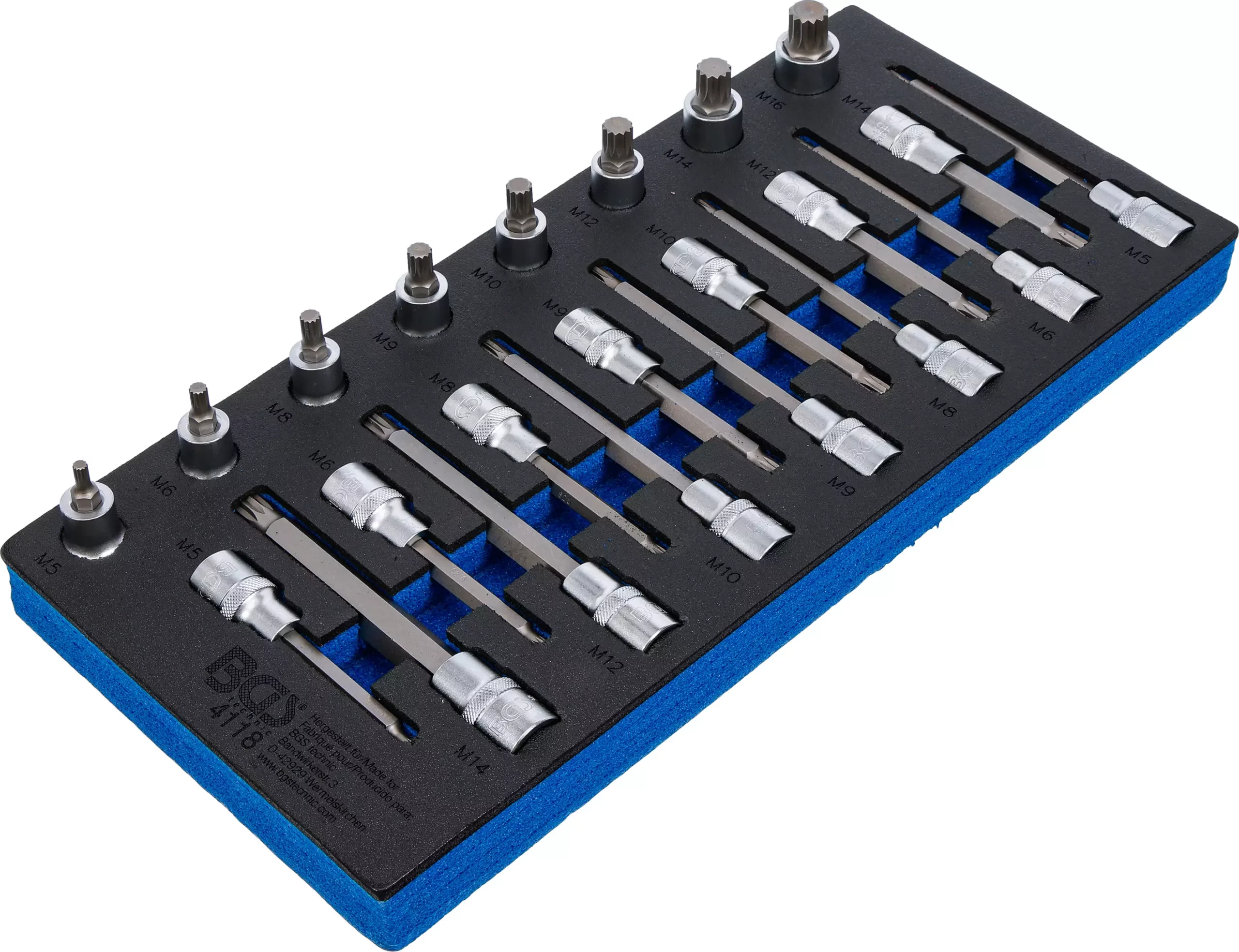 Insert de servante d’atelier 1/3: Jeu de douilles à embouts | 12,5 mm (1/2") | Denture multiple intérieure (pour XZN) | 22 pièces – Image 2