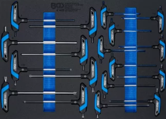 Insert de servante d’atelier 3/3 : Jeu de tournevis avec poignée en T | six pans femelle profil T (pour Torx) | 18 pcs.