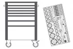 Servantes d’atelier avec outils