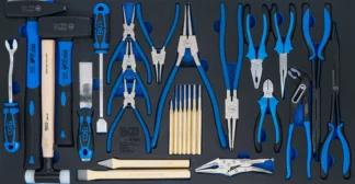 Insert de servante d’atelier XL : jeu de marteaux, pinces et burins | 28 pcs.