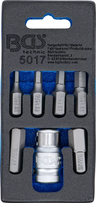 Jeu d’embouts de tournevis | 10 mm (3/8") / six pans intérieurs | 7 pièces