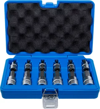 Jeu de douilles à embouts | 12,5 mm (1/2") | six pans intérieurs 5 - 22 mm | 12 pièces