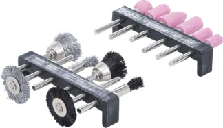 Jeu de brosses à fil d’acier / matière plastique pour meuleuse | 12 pièces