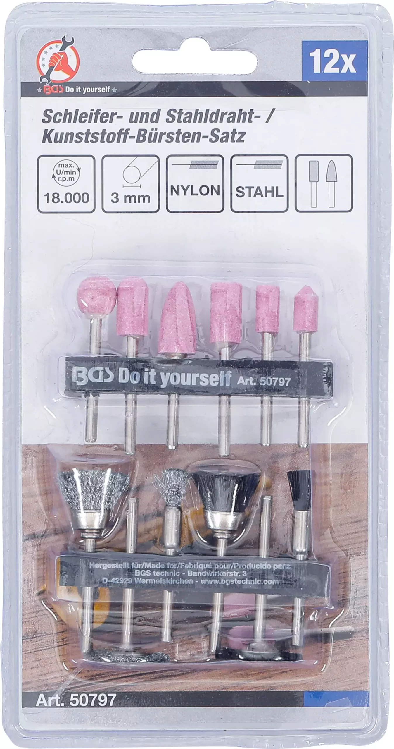 Jeu de brosses à fil d’acier / matière plastique pour meuleuse | 12 pièces – Image 5