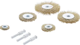 Jeu de brosses à fil d’acier | Ø 25 - 75 mm | 8 pièces