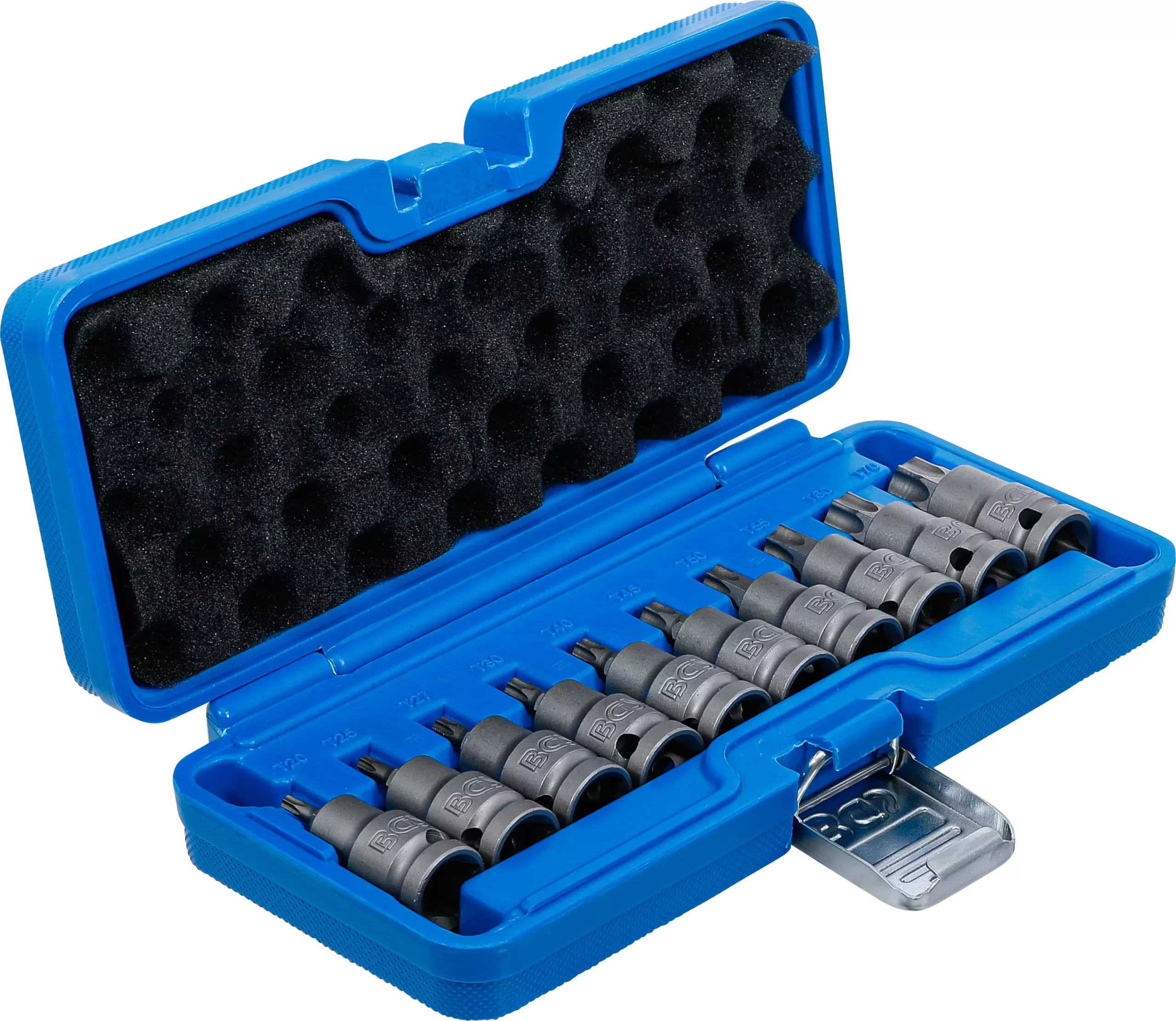 Jeu de douilles à embouts à choc | 12,5 mm (1/2") | Profil T (pour Torx) T20 - T70 | 10 pièces – Image 2