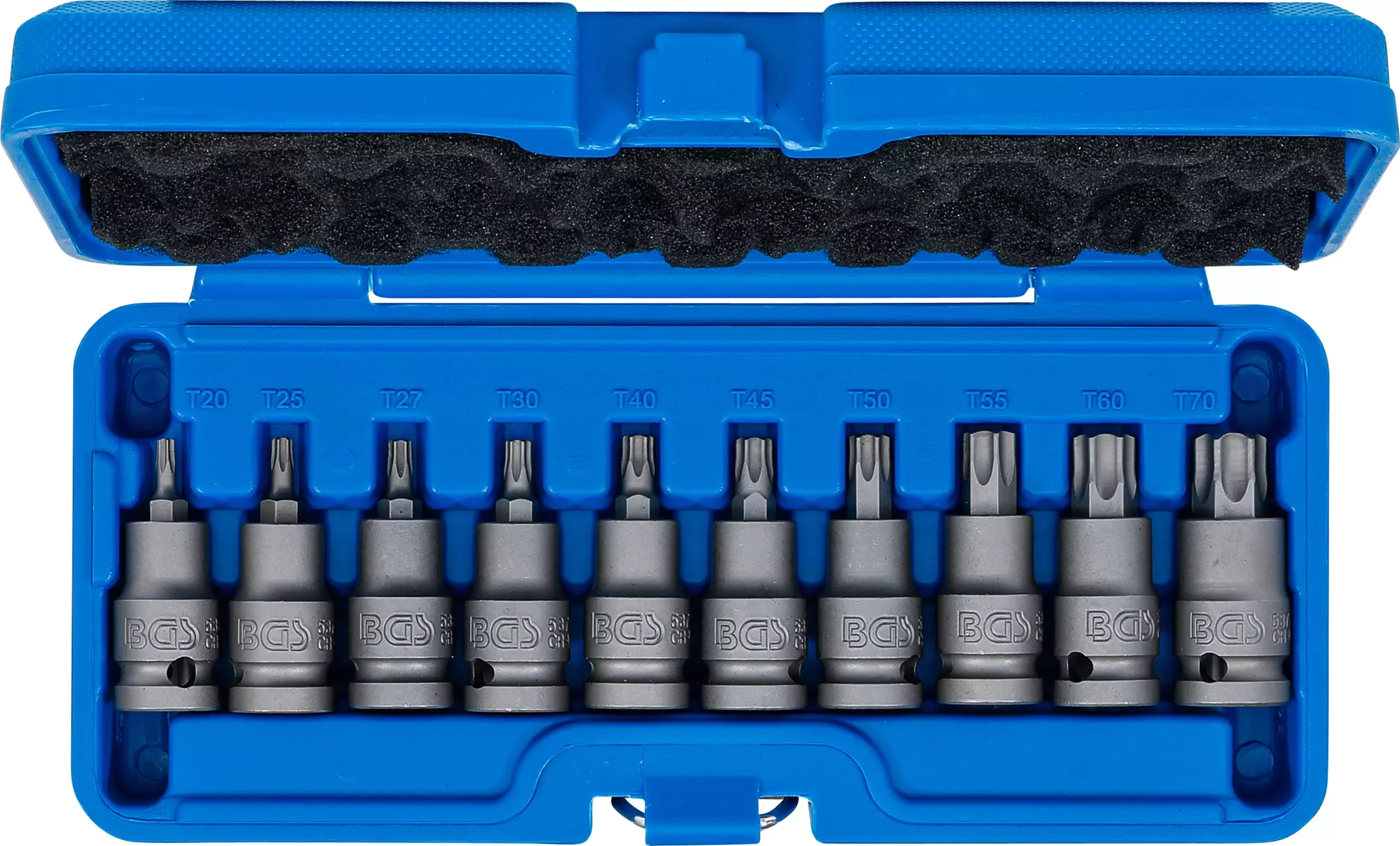 Jeu de douilles à embouts à choc | 12,5 mm (1/2") | Profil T (pour Torx) T20 - T70 | 10 pièces – Image 4