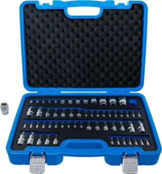 Jeu d’embouts et de douilles | Profil E/T (pour Torx)/Profil T (pour Torx) avec perçage/Profil TP (pour Torx Plus) | 60 pièces