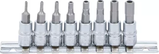 Jeu de douilles à embouts | Empreinte carré femelle 6,3 mm (1/4") | six pans femelle avec alésage 2 - 7 mm | 8 pièces