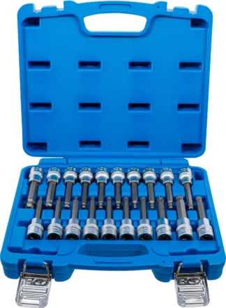 Jeu de douilles à embouts | 12,5 mm (1/2") | Six pans femelle, profil T (pour Torx), polygone femelle (pour XZN) avec tête sphérique | 20 pièces
