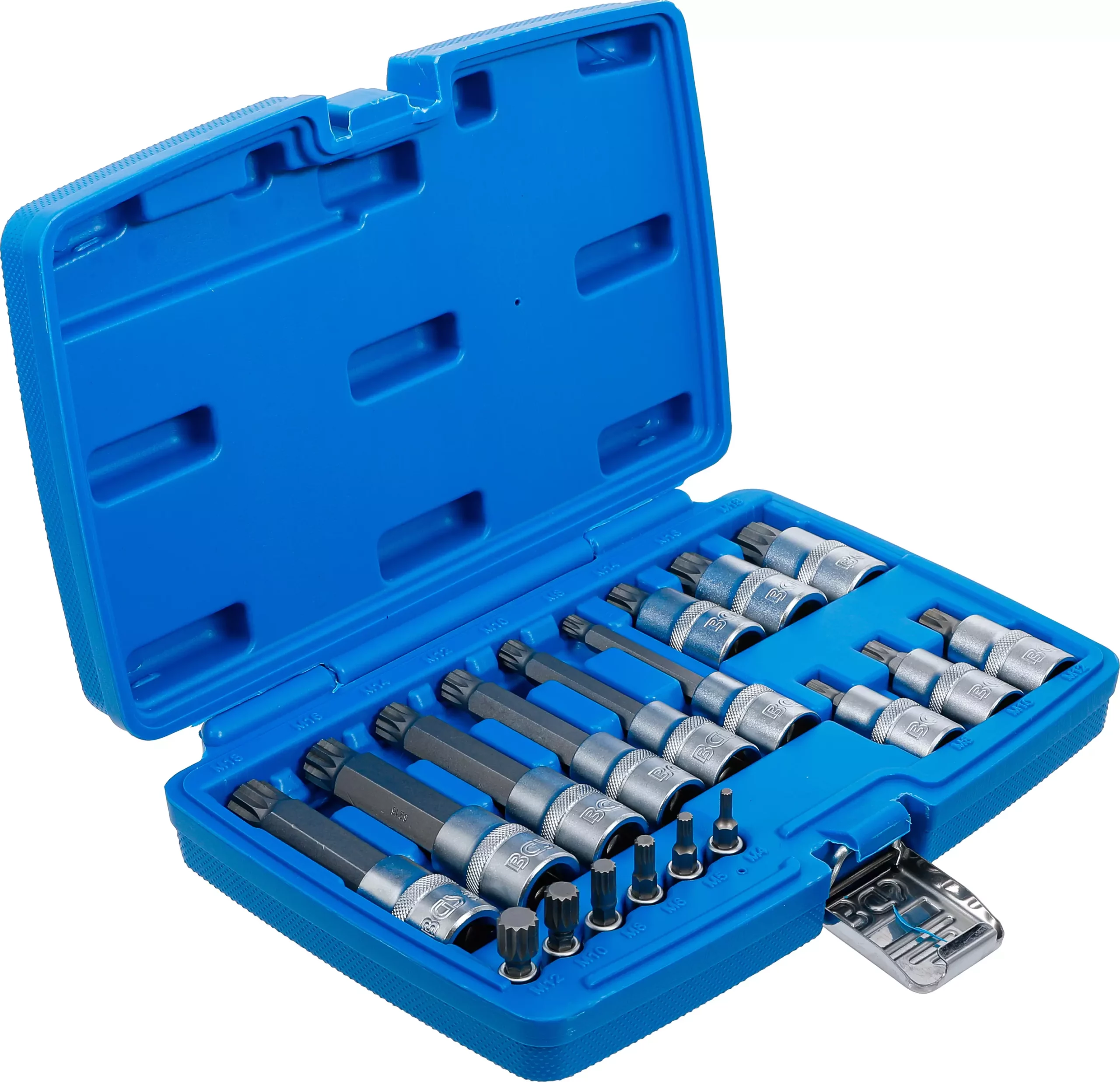 Jeu de douilles à embouts | 6,3 mm (1/4") / 12,5 mm (1/2") | Denture multiple intérieure (pour XZN) | 18 pièces – Image 2