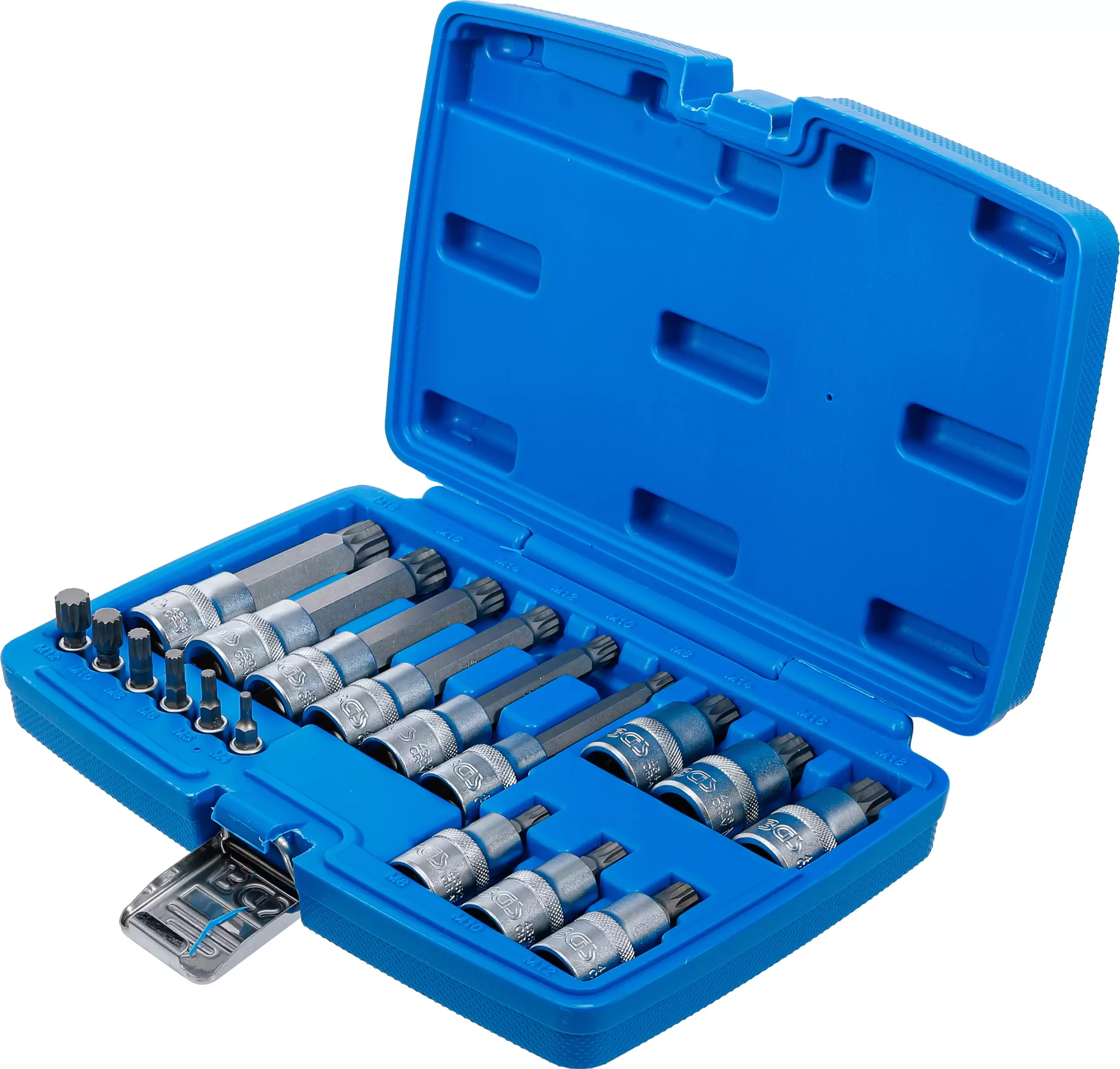 Jeu de douilles à embouts | 6,3 mm (1/4") / 12,5 mm (1/2") | Denture multiple intérieure (pour XZN) | 18 pièces – Image 3