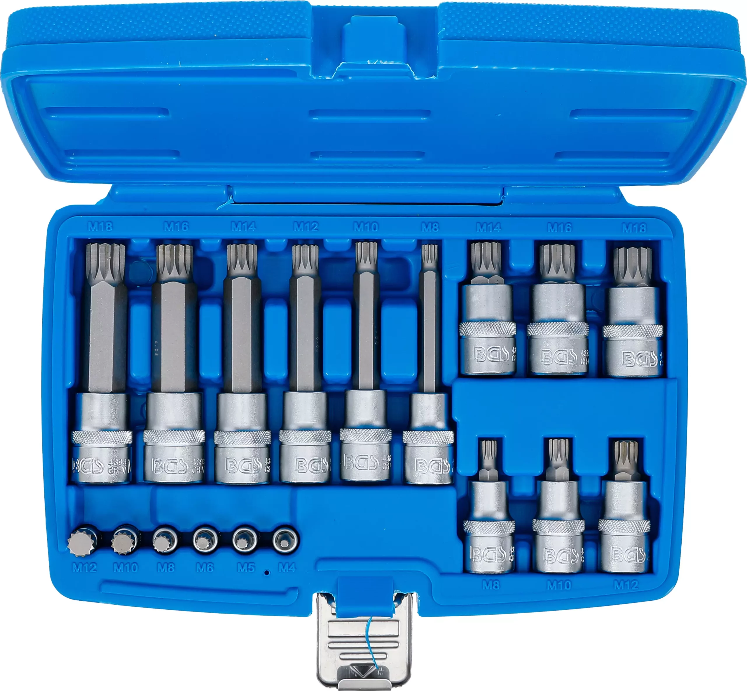 Jeu de douilles à embouts | 6,3 mm (1/4") / 12,5 mm (1/2") | Denture multiple intérieure (pour XZN) | 18 pièces – Image 4