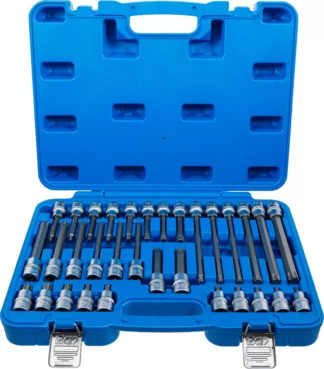 Jeu de douilles à embouts | carré femelle 12,5 mm (1/2") | profil T (pour Torx) | 32 pièces