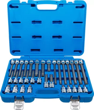 Jeu de douilles à embouts | 12,5 mm (1/2") | Profil cannelé (pour Ribe) | 32 pièces